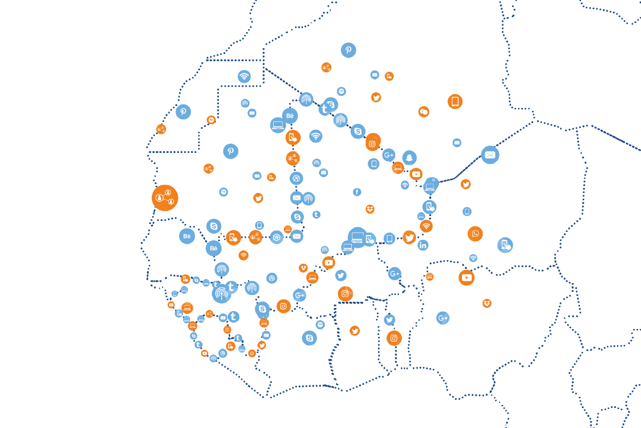 Carte du pool numérique ouest-africain